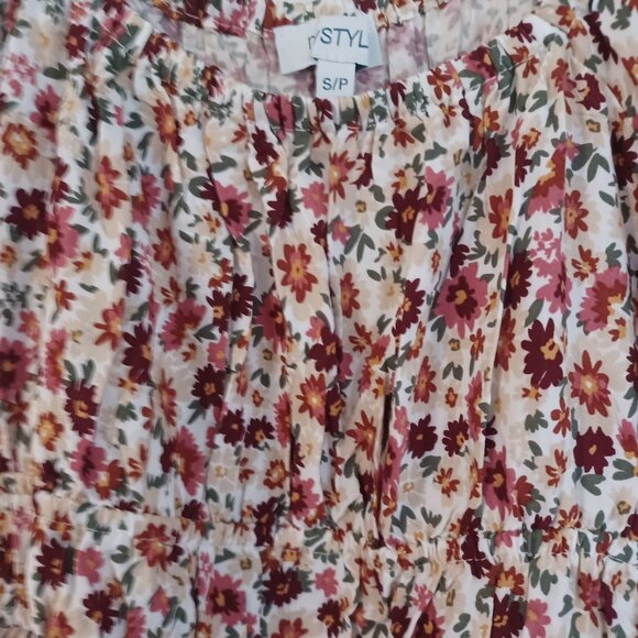 MyStyle Blouse Women Small Floral 100% Rayon Babydoll - Picture 4 of 7